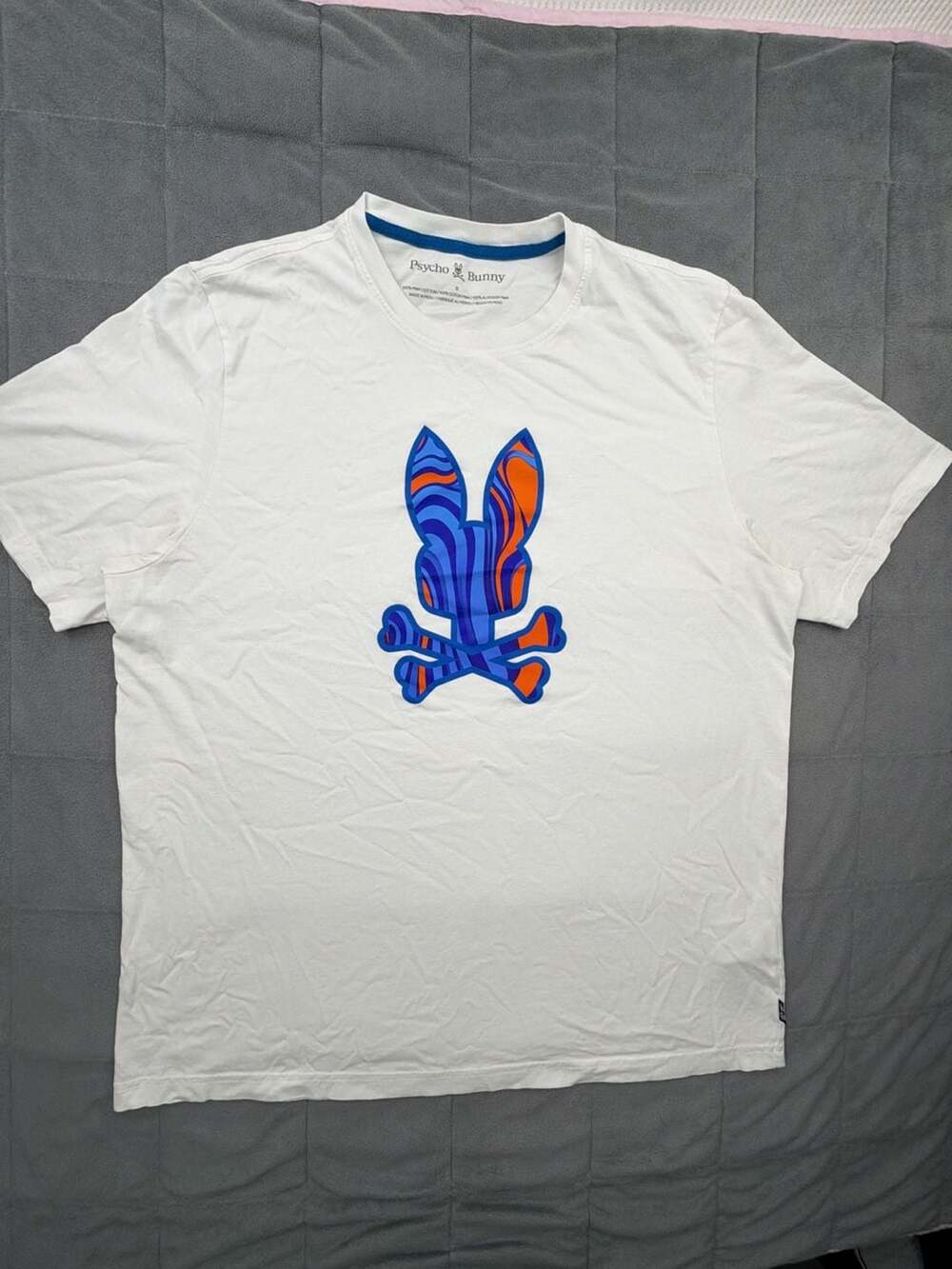 Psycho Bunny Graphic T-Shirt Size 8 / XXL White Pima Cotton